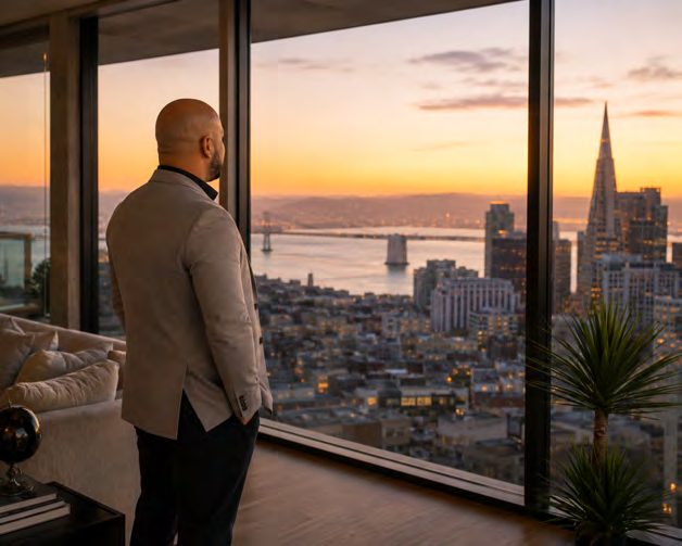Omar Murillo looking out over the San Francisco Bay Area