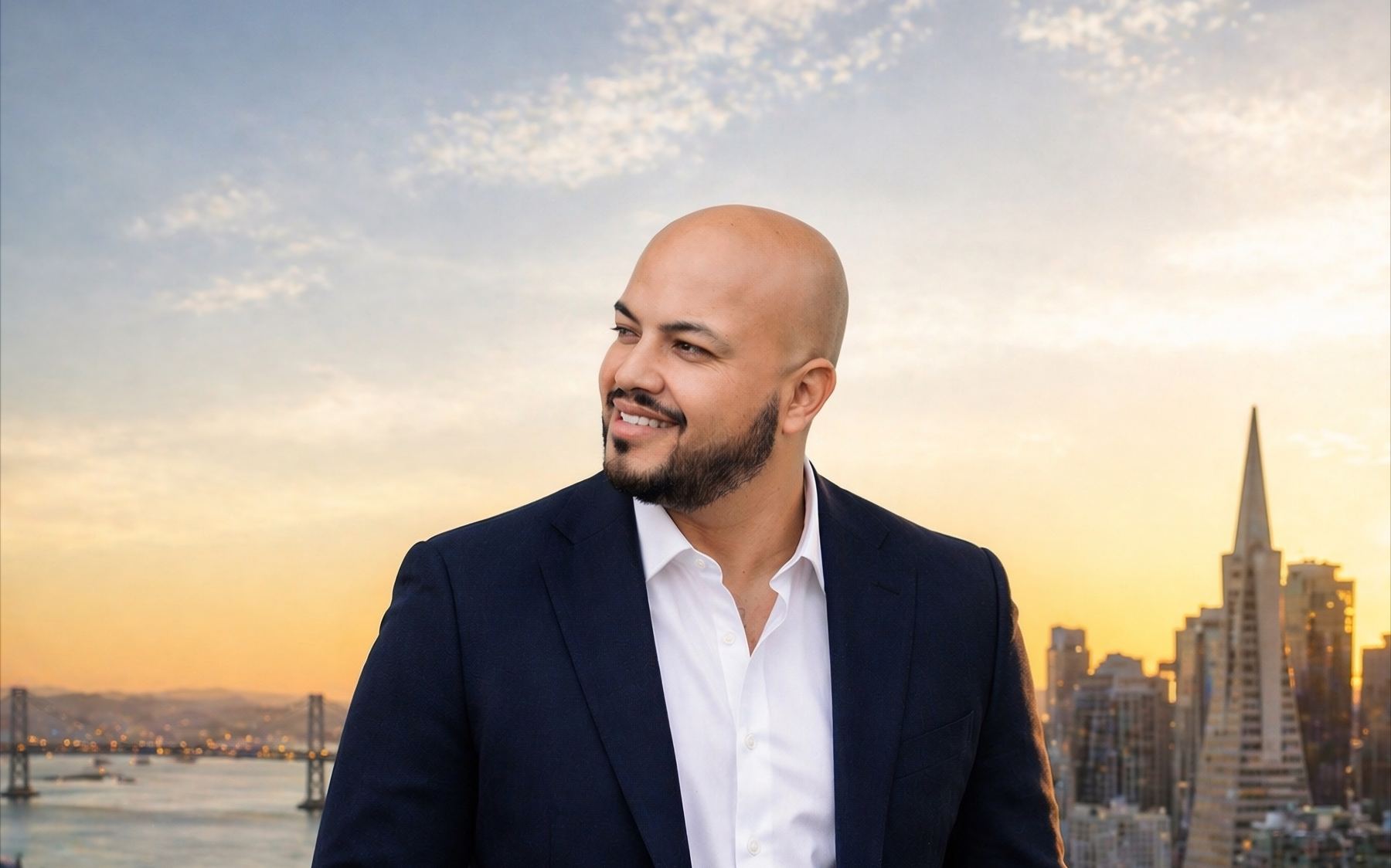 Omar Murillo, second-generation Realtor®, overlooking the San Francisco Bay