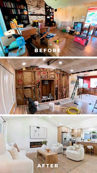 Before and after: interior remodel by Omar Murillo's team before listing
